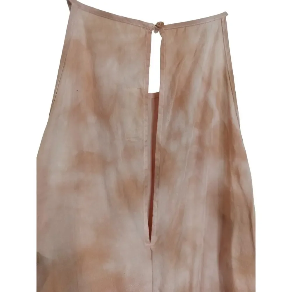 3535) Anthropologie Cloth & Stone Pink Tie Dye Tencel Jumpsuit Size Large
